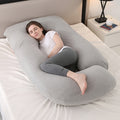 Ergonomisches Schwangerschaftskissen | J-förmig mit kühlendem Bezug