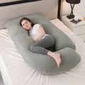 Ergonomisches Schwangerschaftskissen | J-förmig mit kühlendem Bezug