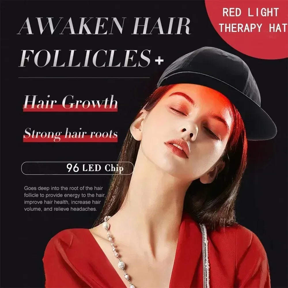 LED Red Light Therapy Cap Hat Red - 96PCS