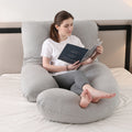 Ergonomisches Schwangerschaftskissen | J-förmig mit kühlendem Bezug