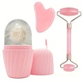 3-in-1 Facial Massage Set | Gua Sha, Ice Tray & Roller