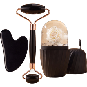 3-in-1-Gesichtsmassageset | Gua Sha, Eiswürfelform & Roller