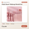 Pink Heart Makeup Brush Set